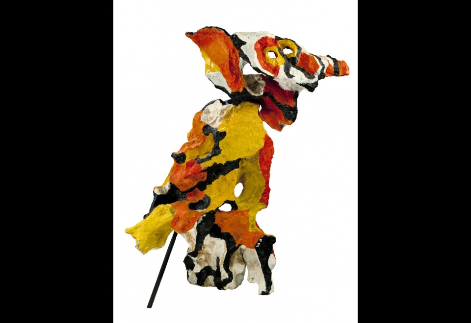 L’Homme hibou n°1, 1960 Acrylique sur souche d'olivier 157 x 90 x 52 cm Musée d'Art moderne de la Ville de Paris © Karel Appel Foundation, ADAGP, Paris 2017
